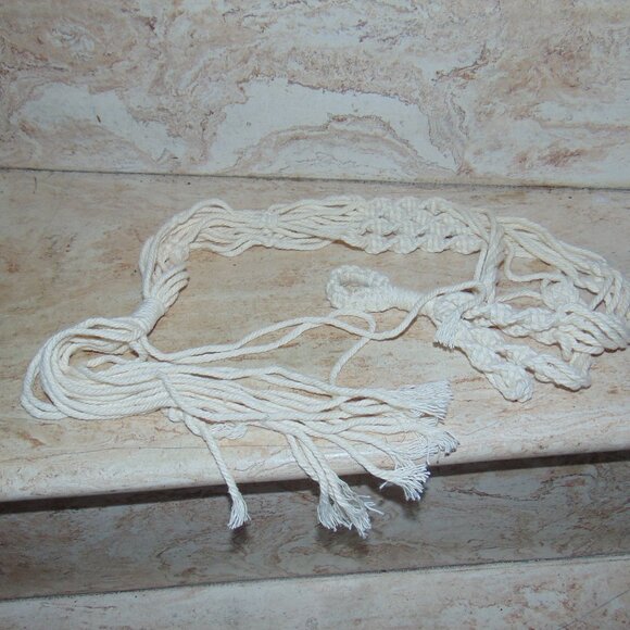 Handmade Crochet Macrame Rope Bohemian Basket Hanging Planter Flower Pot Holder - Picture 5 of 5